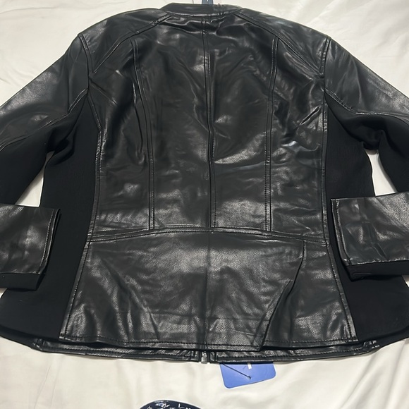 NWT Kenneth Cole Faux Leather Jacket black size M, L - Picture 11 of 12